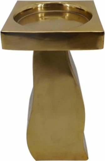 Mbajtëse qiriri CUIR, hekur, ngjyrë ari, 11x11x25cm