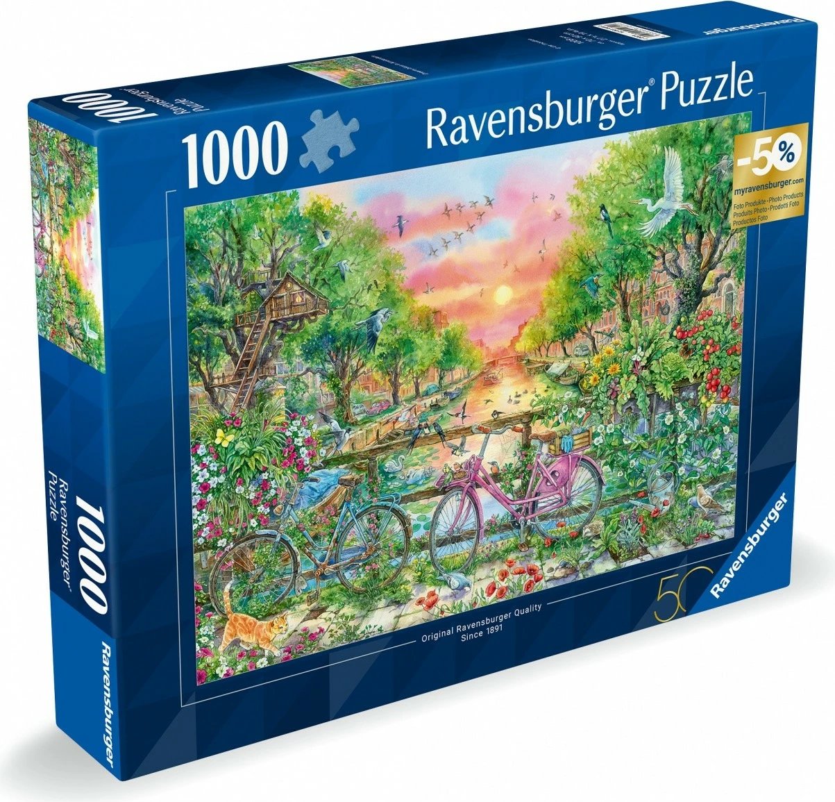 Puzzle Ravensburger 1000 pjesë Amsterdam, 70x50cm