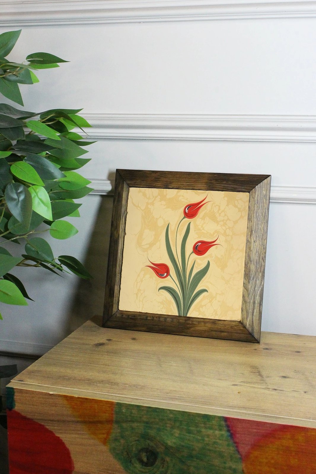 Pikturë dekorative me kornizë, Wallity, Ersytastablo44 - 26, shumëngjyrëshe, 26x26cm