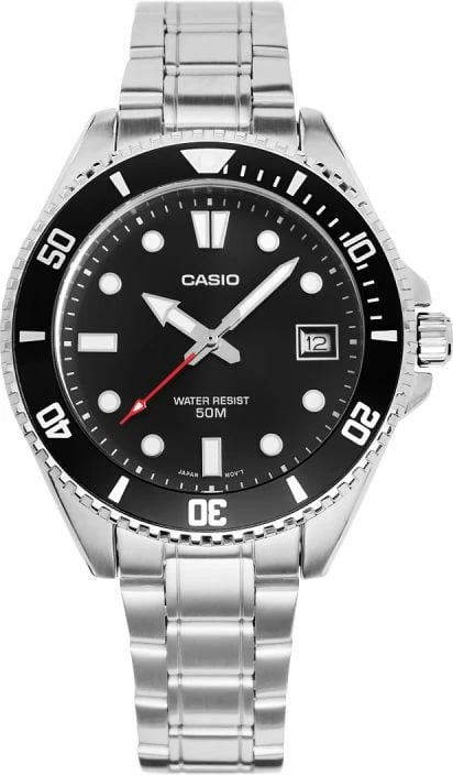 Orë dore për meshkuj Casio, argjendtë e zezë