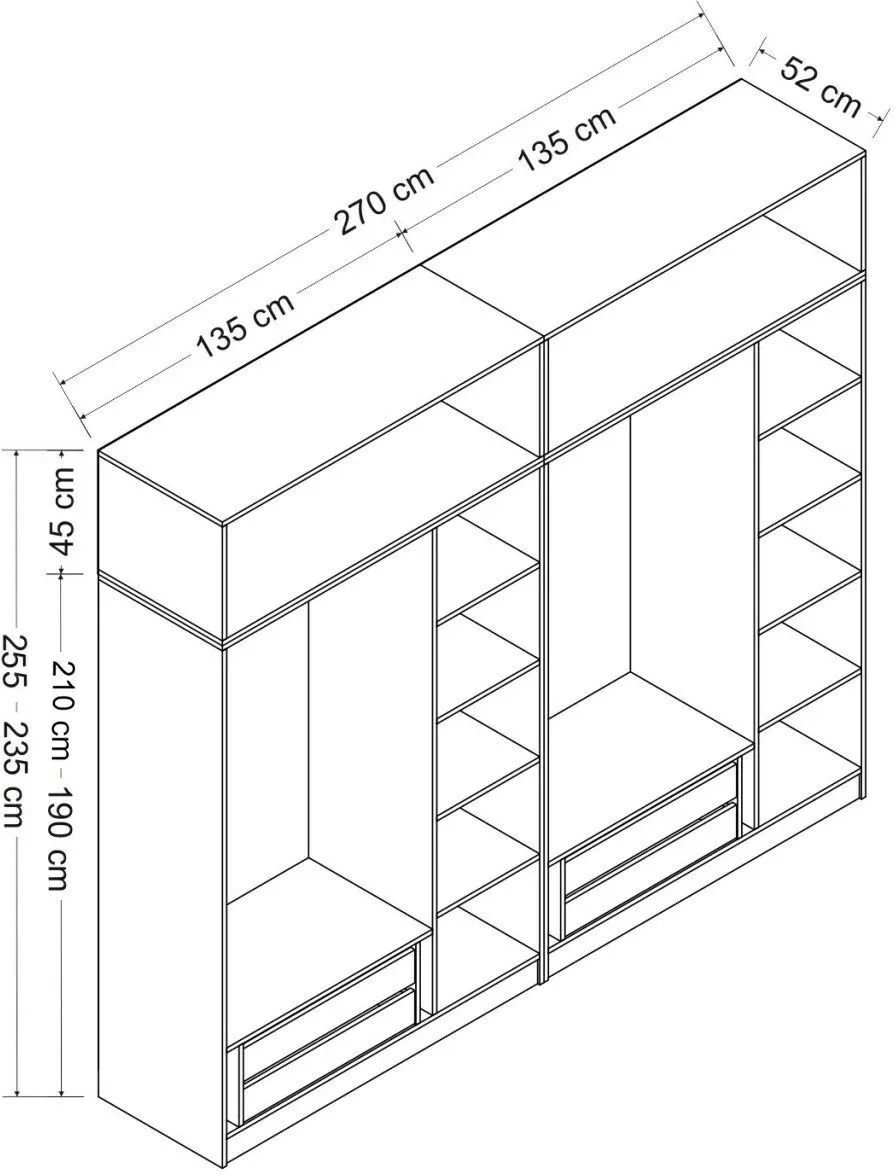 Dollap për dhomë gjumi, ngjyrë dore, Skye Decor, 5294