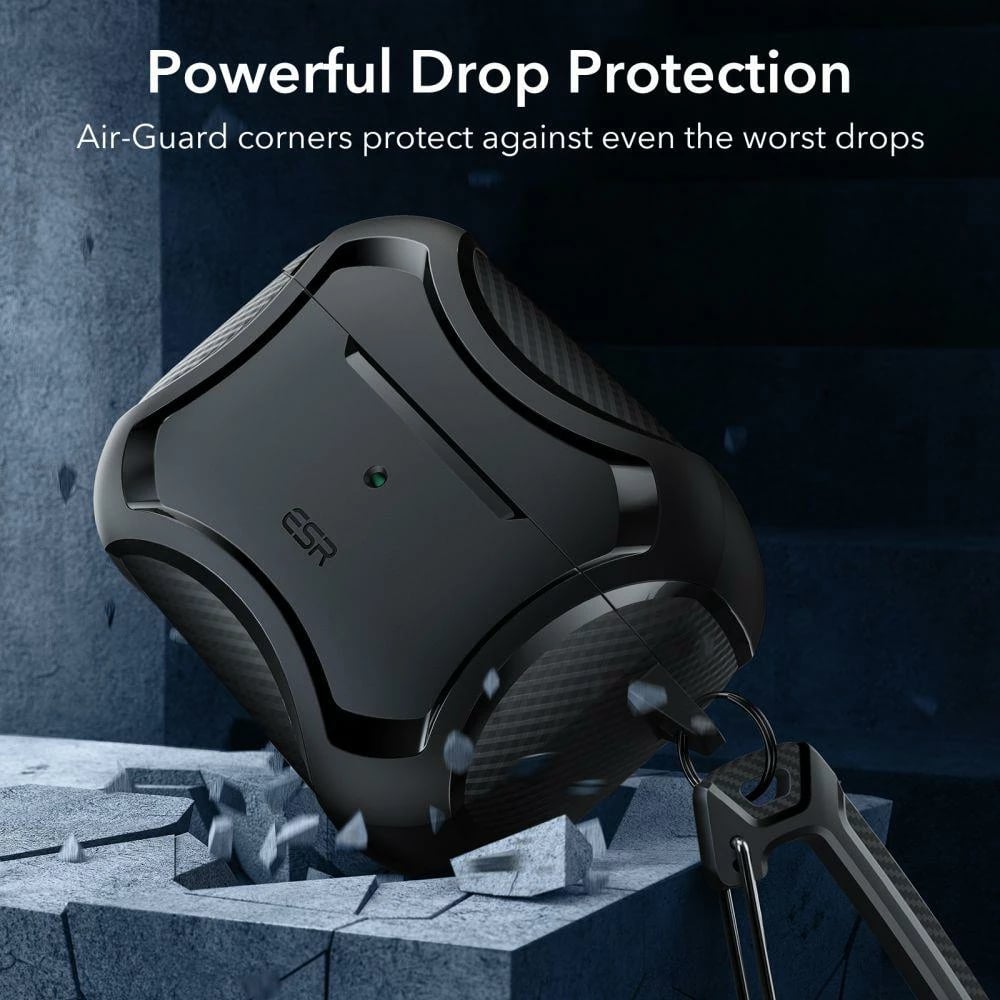 Mbështjellës ESR Cyber Armor Halolock me MagSafe për Apple AirPods Pro 1/2, e zezë