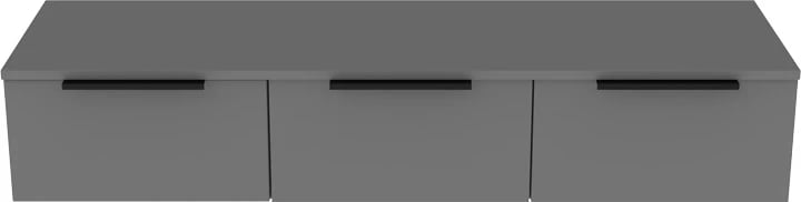 Konsolë me 3 sirtarë Doha, ngjyrë gri e errët, 120x39x22cm