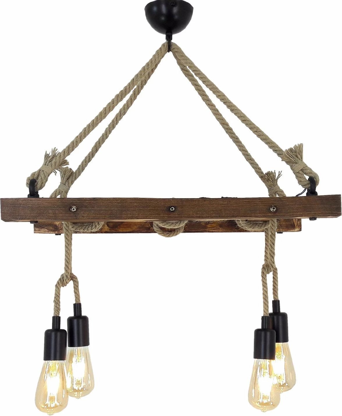 Llambë tavani Opviq, dru i fortë pis, ngjyrë arre, Merdiven Halat 3