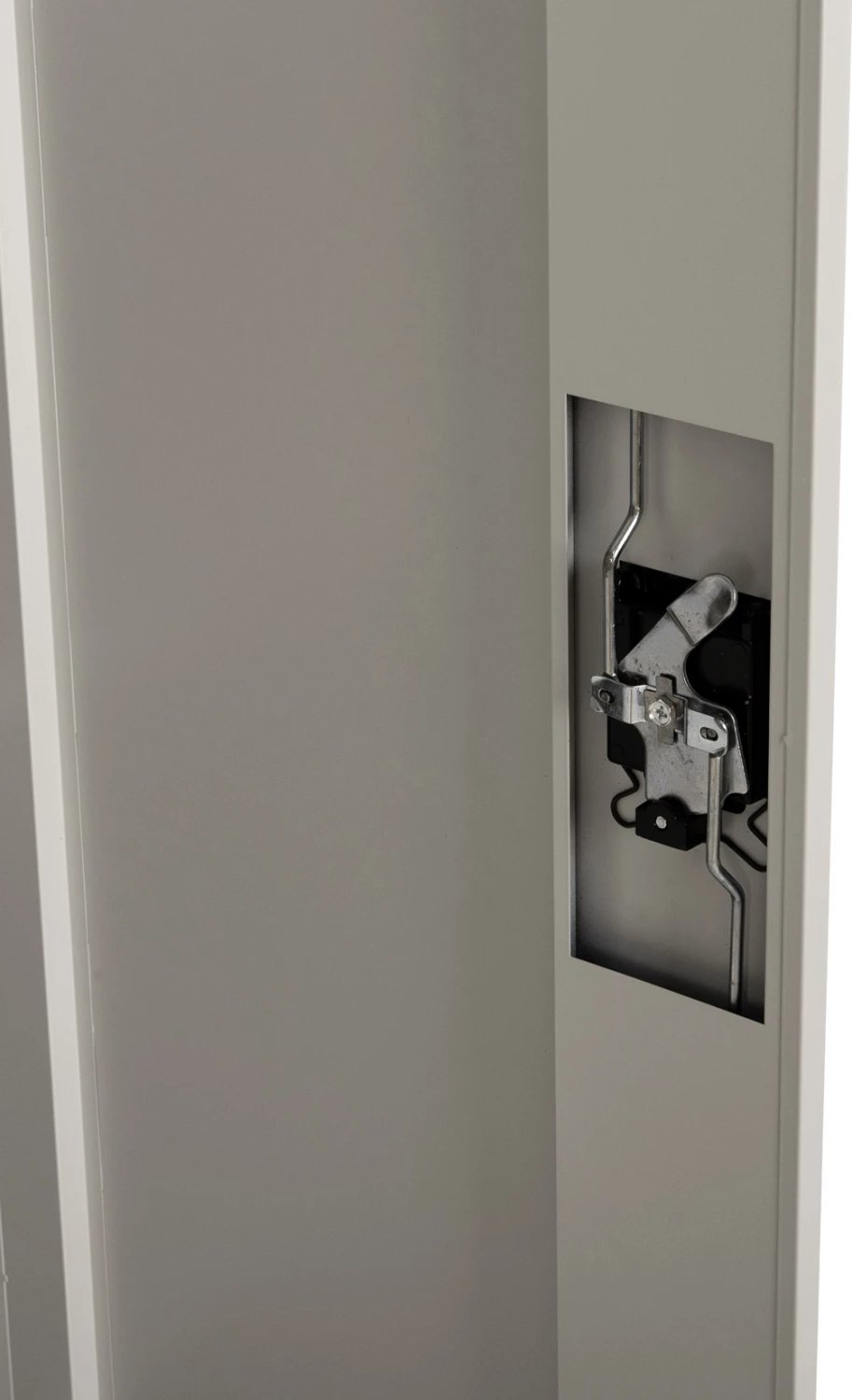 Dollap metalik me këmbë CLOD FH11981 2-dyer me ndarje, ngjyrë gri e lehtë, 90x40x190H cm