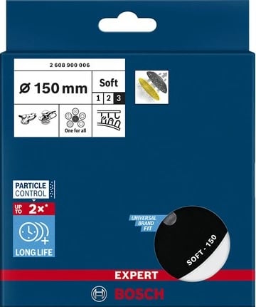 Disk mbështetës për letër zmerile Bosch Expert 2 608 900 006, 15 cm, i zi, argjendtë