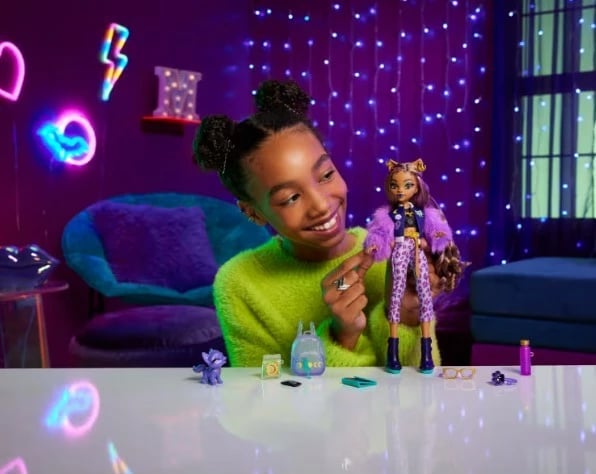 Kukull Monster High Mattel Clawdeen Wolf HRP65 me aksesorë, vjollcë, set