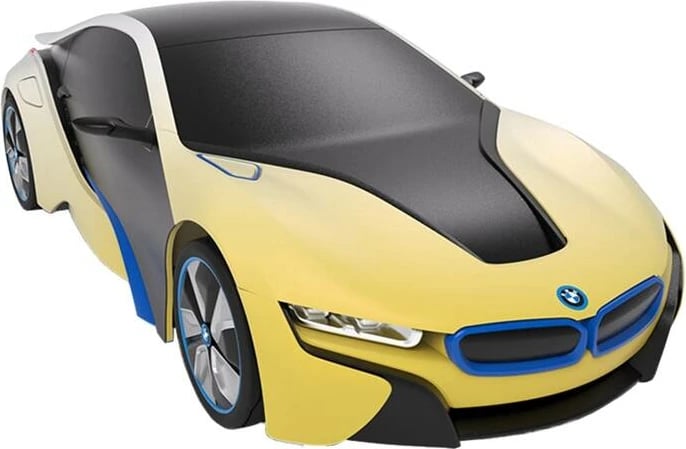 Makine me telekomandë RASTAR BMW i8 1:24, UV-sensitive, e bardhë/verdhe