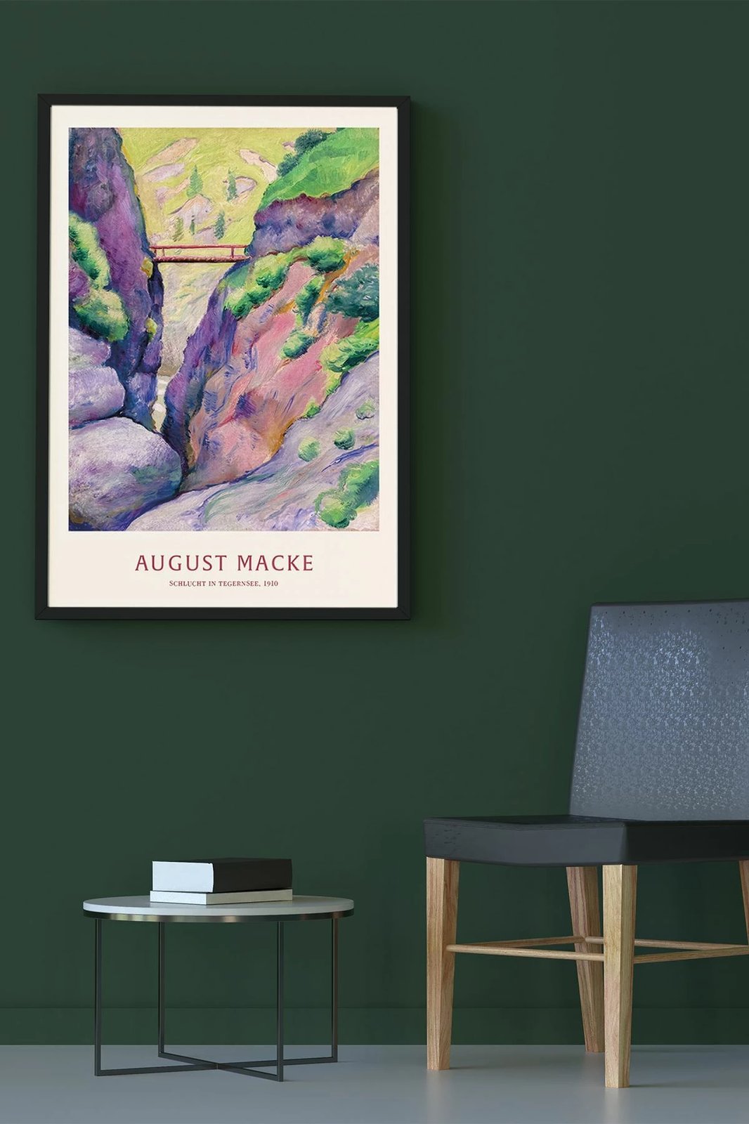 Pikturë dekorative me kornizë, MDF, Wallity, Artrnkdata4, ngjyrë e gjelbër