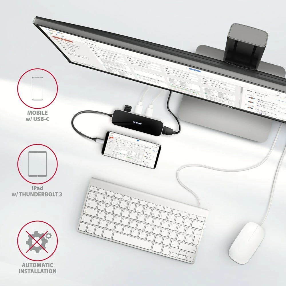Hub multiport AXAGON HMC-6H4A, 4x USB-A, HDMI, USB-C 3.2 Gen 1, PD 100W, 20cm, zi