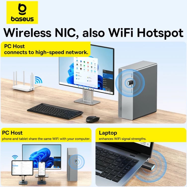 Adapter rrjeti USB Baseus BS-OH170, 650Mb/s, 5GHz, i zi