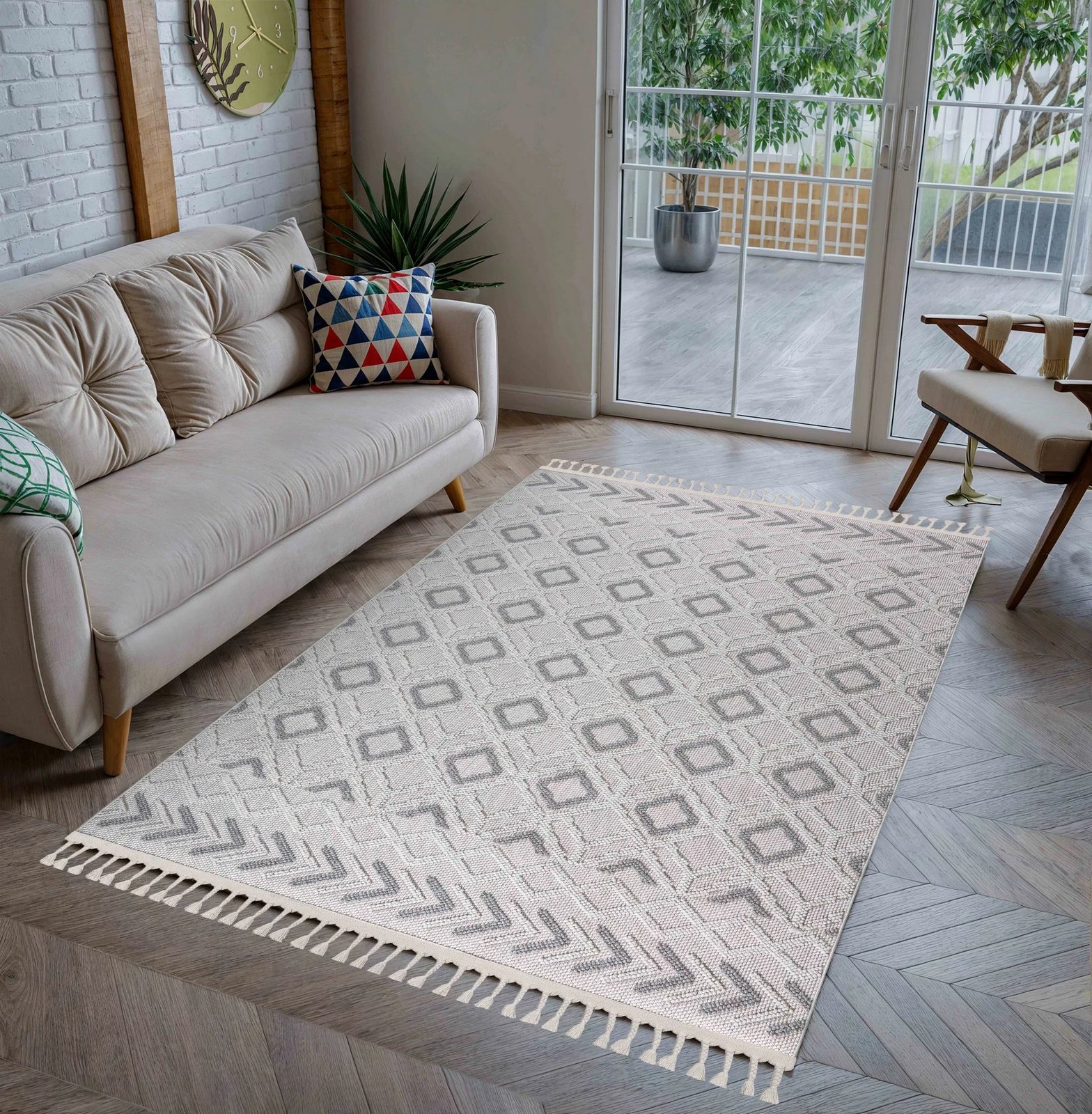 Qilim (160 x 230) Conceptum Hypnose, Polka - gri