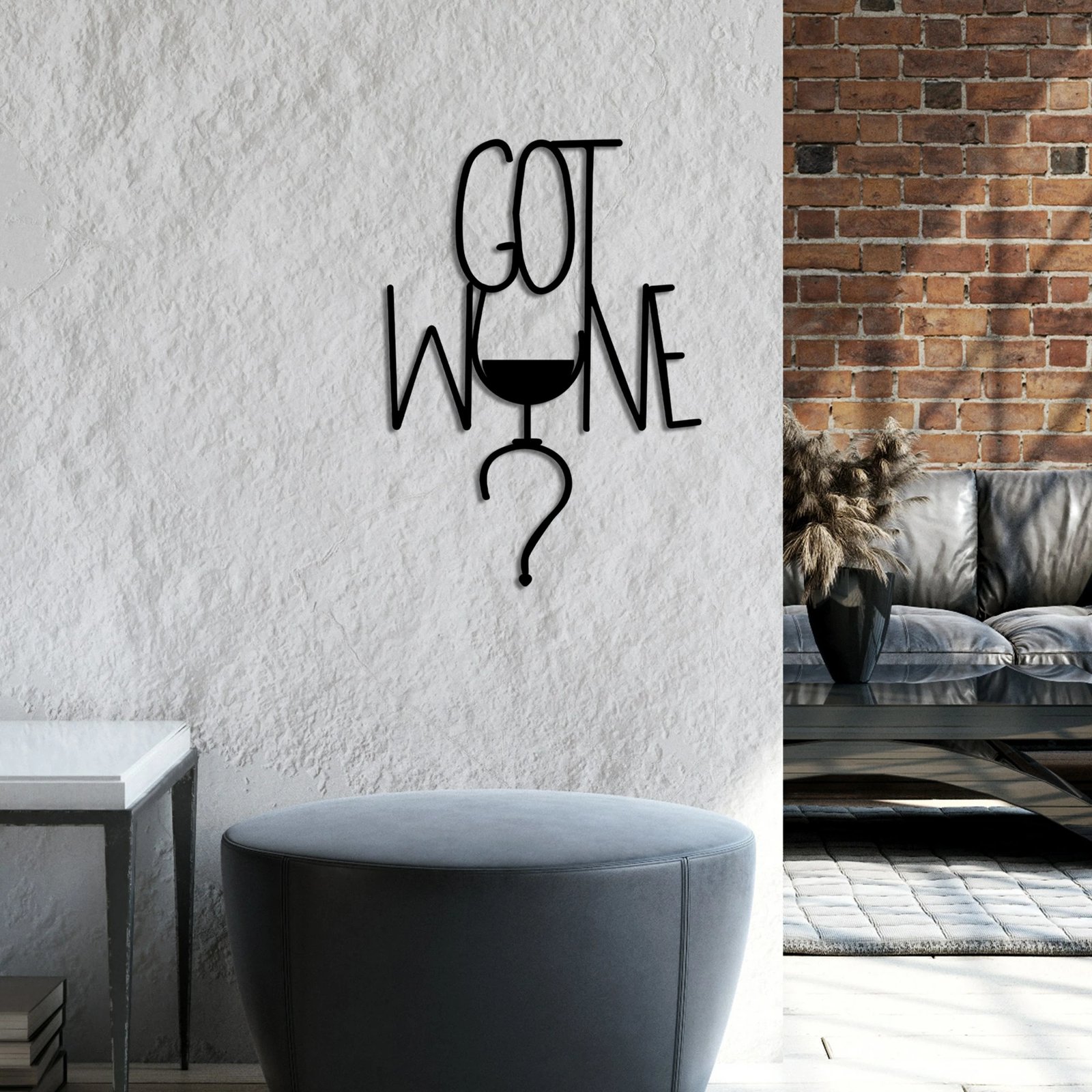 Aksesor dekorativ metalik për mur, Wallity, Got Wine