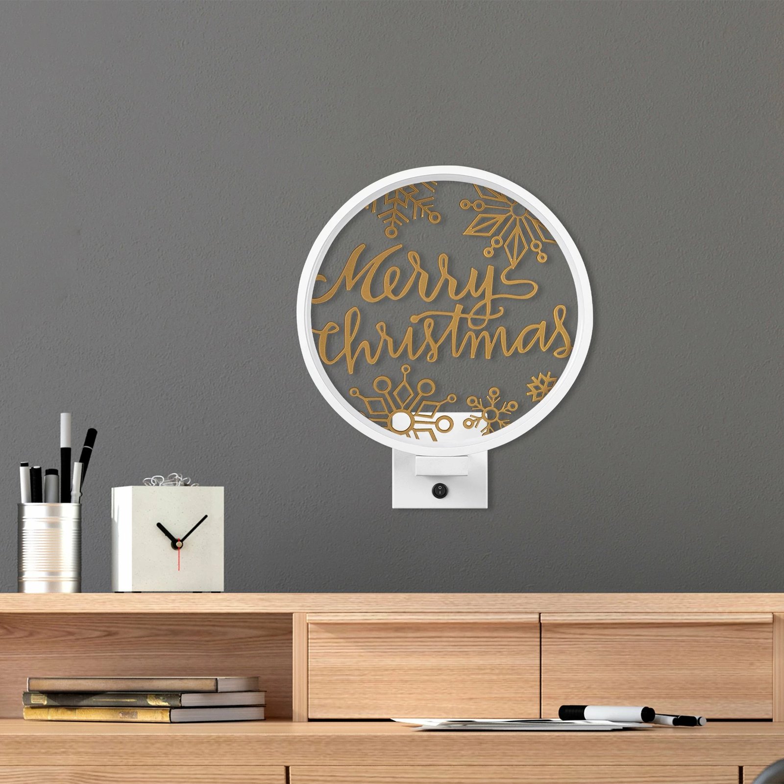 Llambë muri Opviq, XMAS29, e bardhë dhe ari