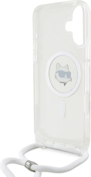 Mbështjellës Karl Lagerfeld IML Choupette Head & Cord MagSafe për iPhone 16, Transparent