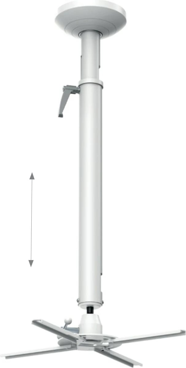 Mbajtës tavani për projektor HAGOR Beamfix II, 820-1200 mm, rrotullim 180°, çelik inox