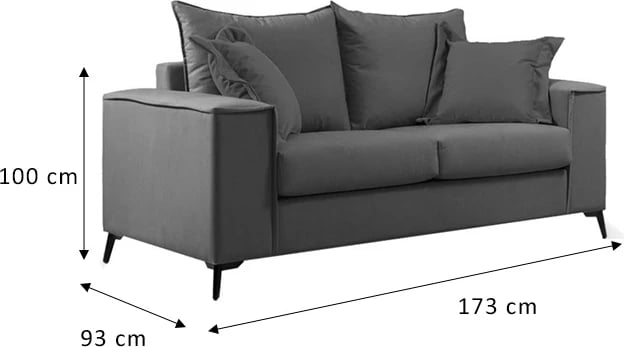 Divan dy vendesh Verona, ngjyrë e gjelbër e errët, me jastëkë krem, 173x93x100 cm