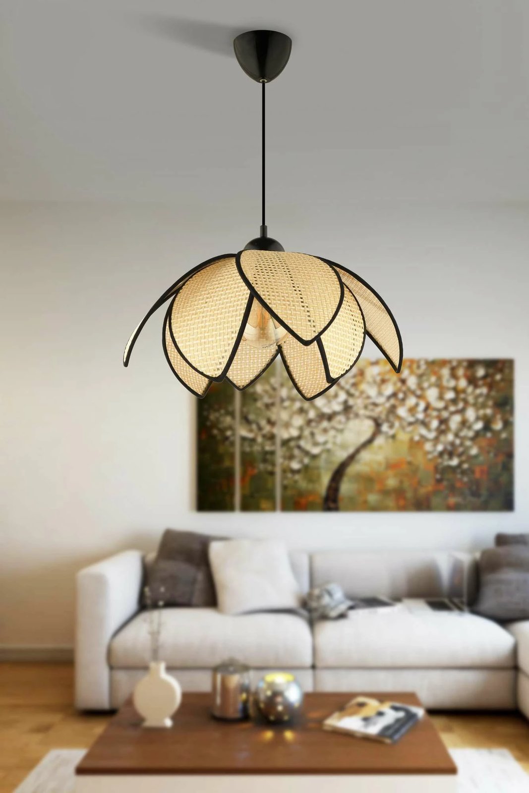 Llambë tavani Opviq, krem e zezë, 64891