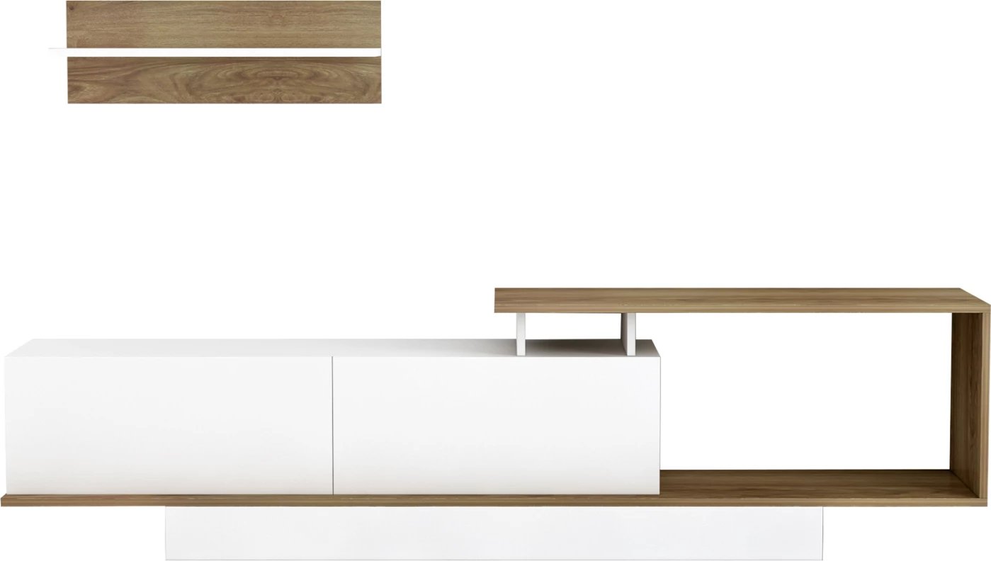 Set mobiljesh për TV GARCELLE FH8904.11 melaminë në ngjyrë natyrale-bardhë 180x29,6x45H cm Set mobiljesh për TV GARCELLE FH8904.11 melaminë në ngjyrë natyrale-bardhë 180x29,6x45H cm