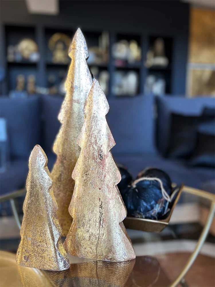 Dekor pemë Krishtlindjesh, dru mango, ngjyrë ari, 9x3x20 cm Dekor pemë Krishtlindjesh, dru mango, ngjyrë ari, 9x3x20 cm