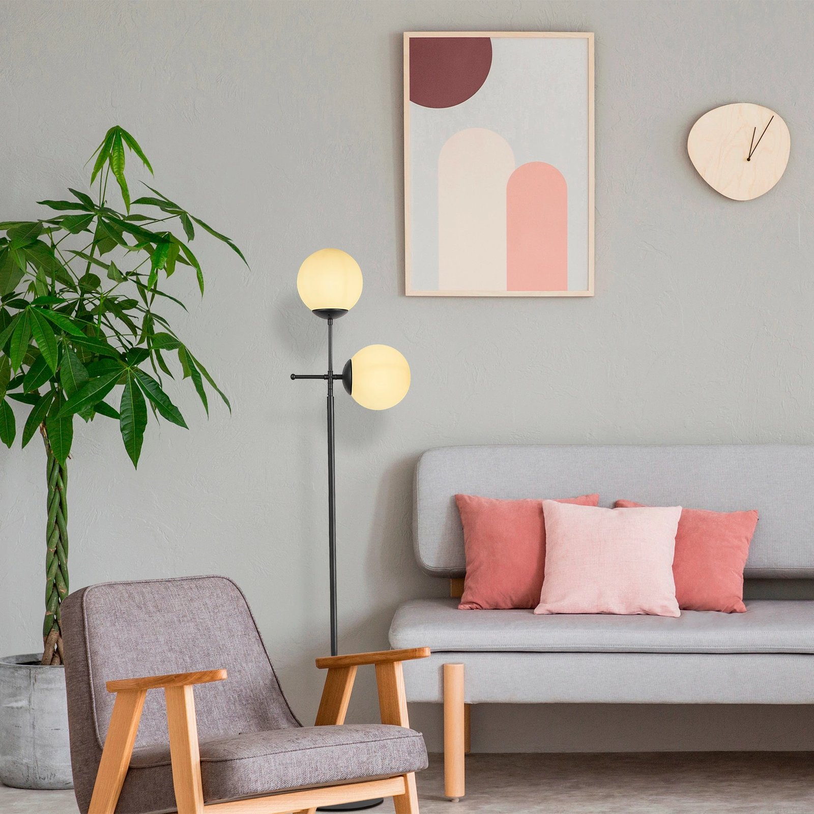 Llambë dyshemeje Opviq, Mudoni-MR-955-1, ngjyrë e zezë