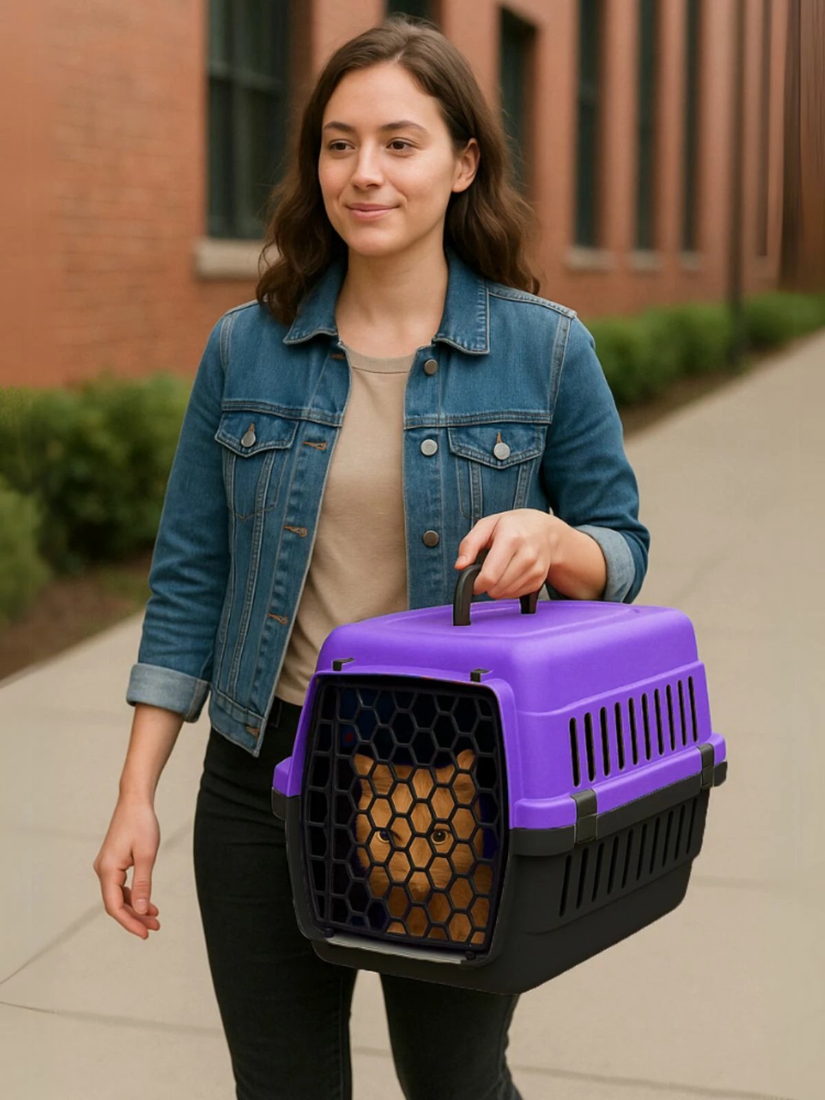 Kuti transporti për kafshë, ngjyrë vjollcë, Paws & Whiskers, 45x30x32cm