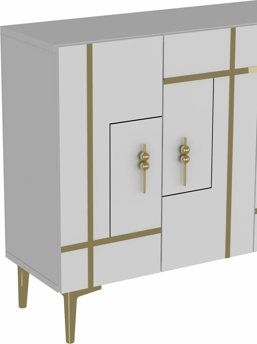 Konsolë Skye Decor, e bardhë, ari