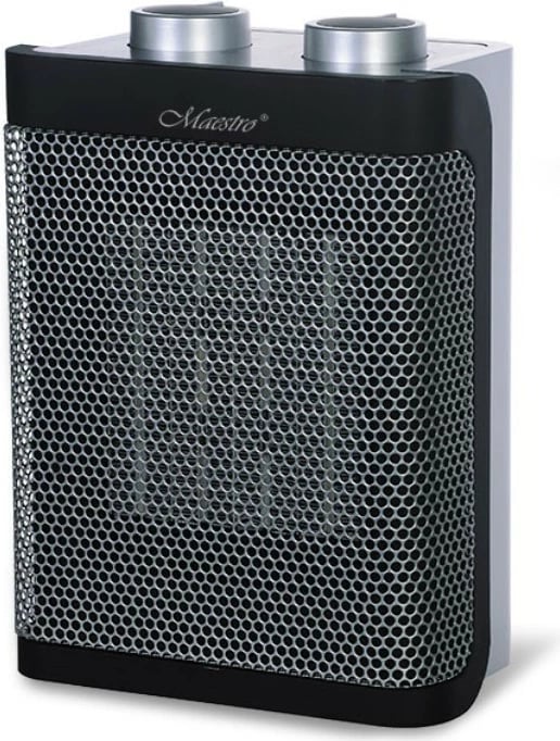 Ngrohës ventilator qeramik, Feel-Maestro MR-924, 1500W, 2 nivele 1000/1500W, termostat, i zi/argjend