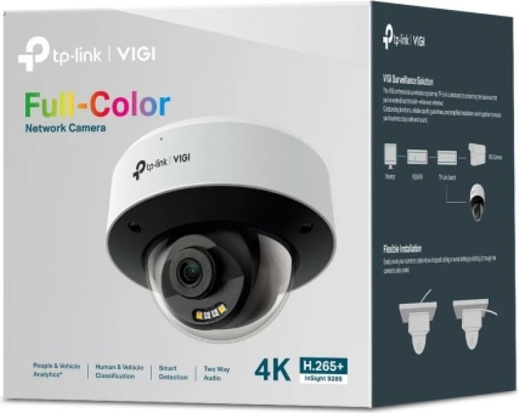 Kamerë IP, TP-Link VIGI, 8MP, lente 2.8mm, dome, H.265+, e bardhë