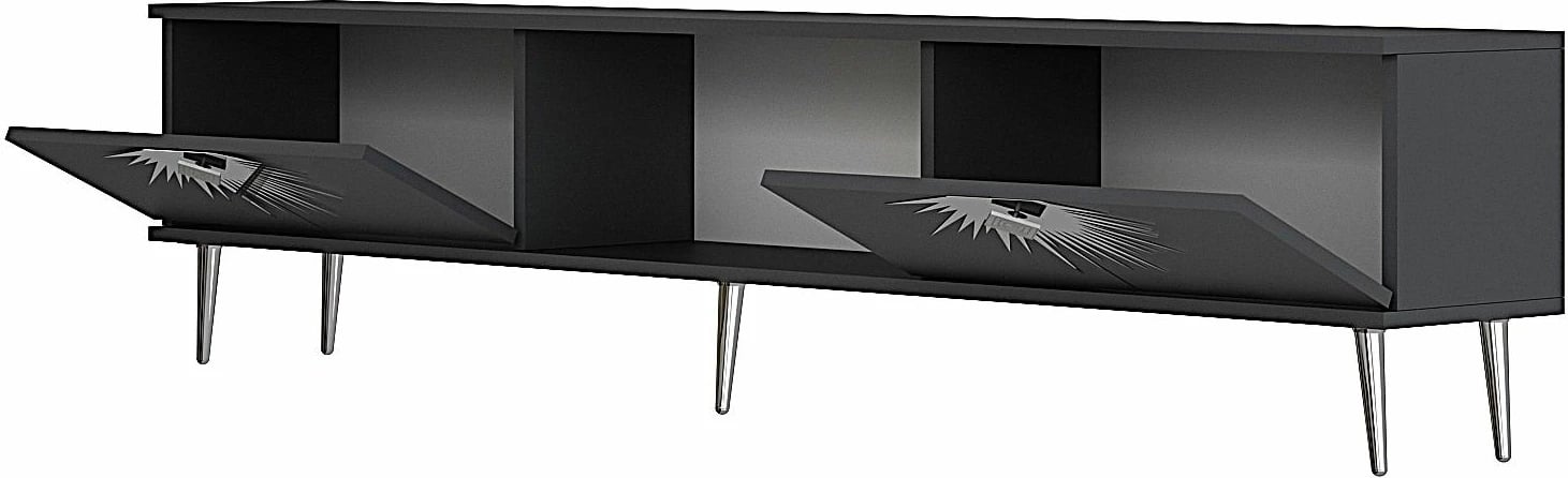 Komodë për TV Skye Decor, ngjyrë antracit, argjend