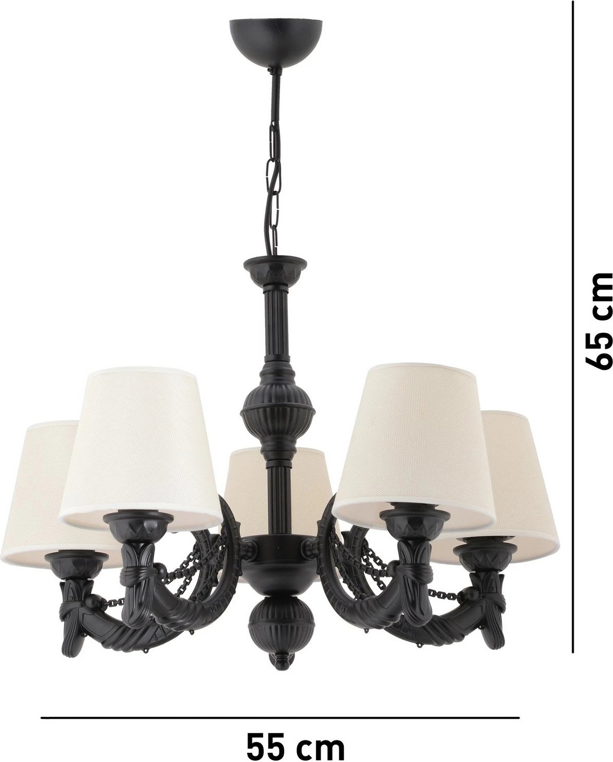 Llambadar Opviq Fiona Chain, e zezë dhe e bardhë