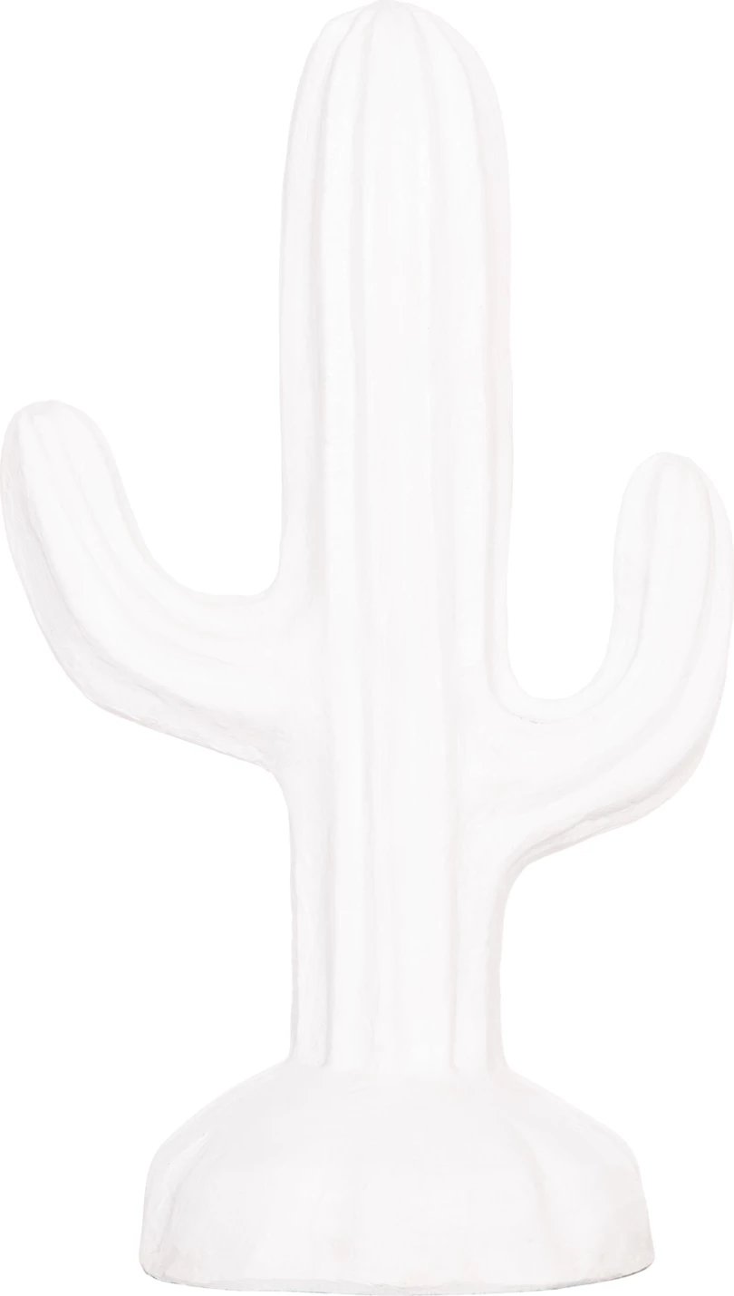 Kaktus dekorativ në dysheme, MDF, ngjyrë e bardhë, 42x30x74H cm