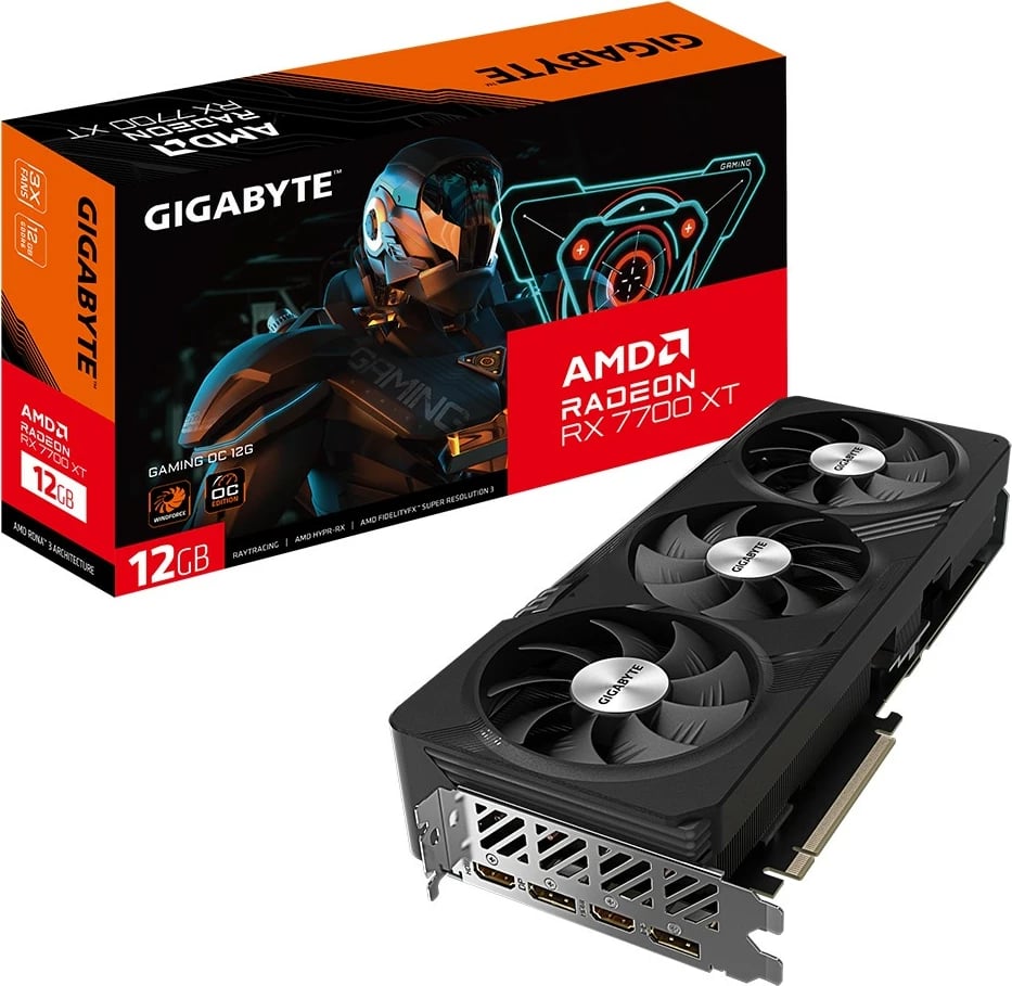 Kartelë grafike Gigabyte Radeon RX 7700 XT OC 12G, 12 GB, PCI Express 4.0, e zezë