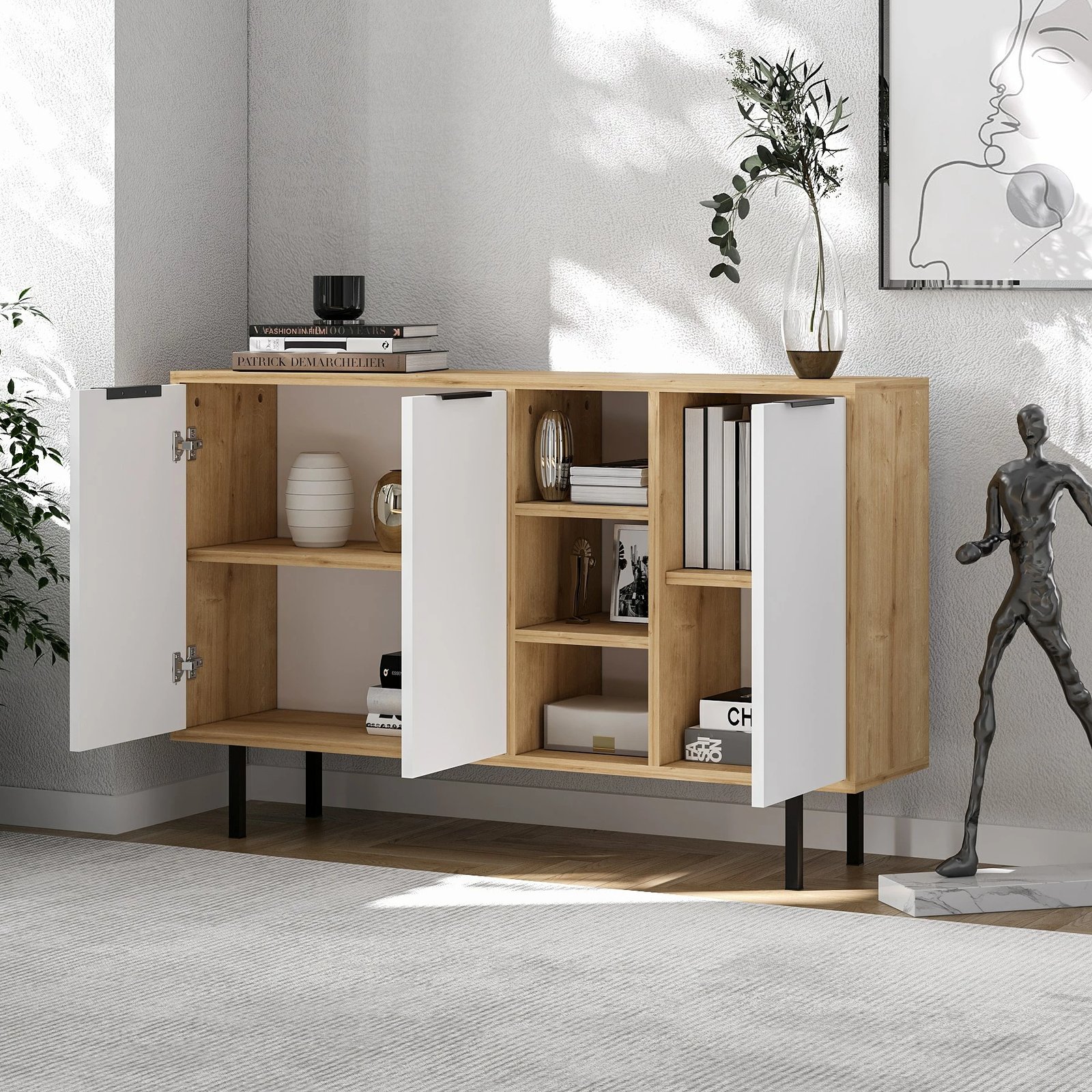 Konsolë Skye Decor, Viyana - lis safir, e bardhë