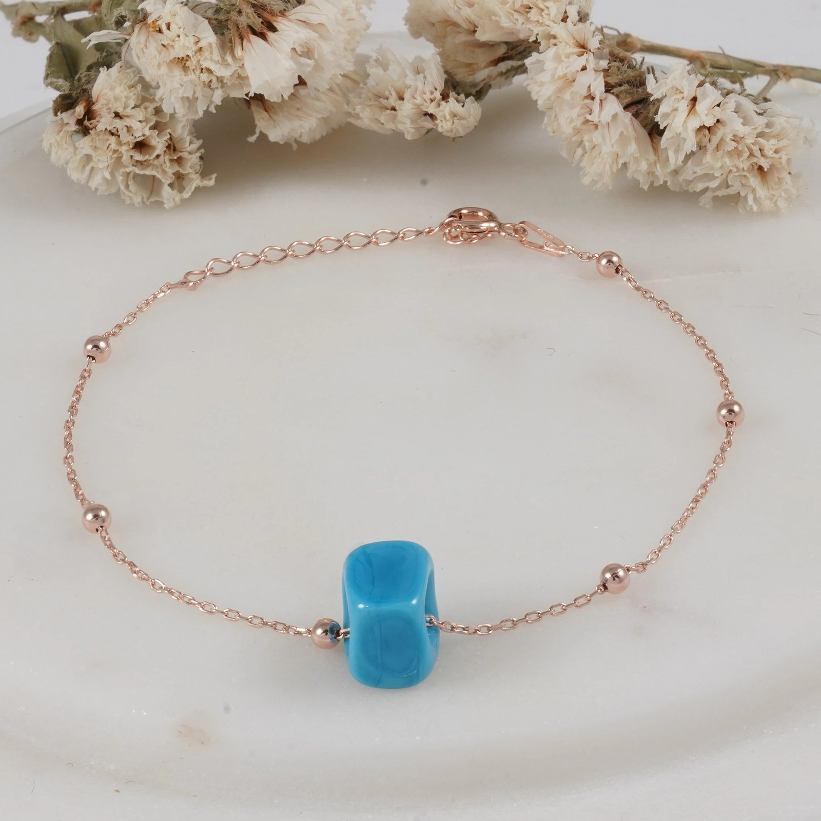 Byzylyk argjendi, ngjyrë rozë ari dhe blu, Jumeon, 8518