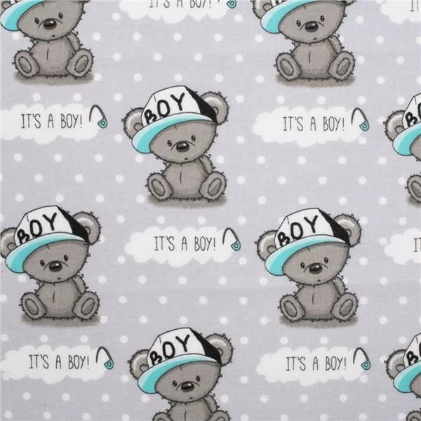 shtrojë flanel e papërshkueshme nga uji, NEW BABY, 57 x 47 cm, për djem, gri, 1 copë