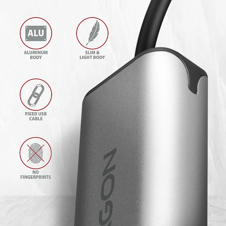 Kartë rrjeti AXAGON ADE-25RC, 2.5 Gigabit Ethernet, USB-C 3.2 Gen 1, Gri