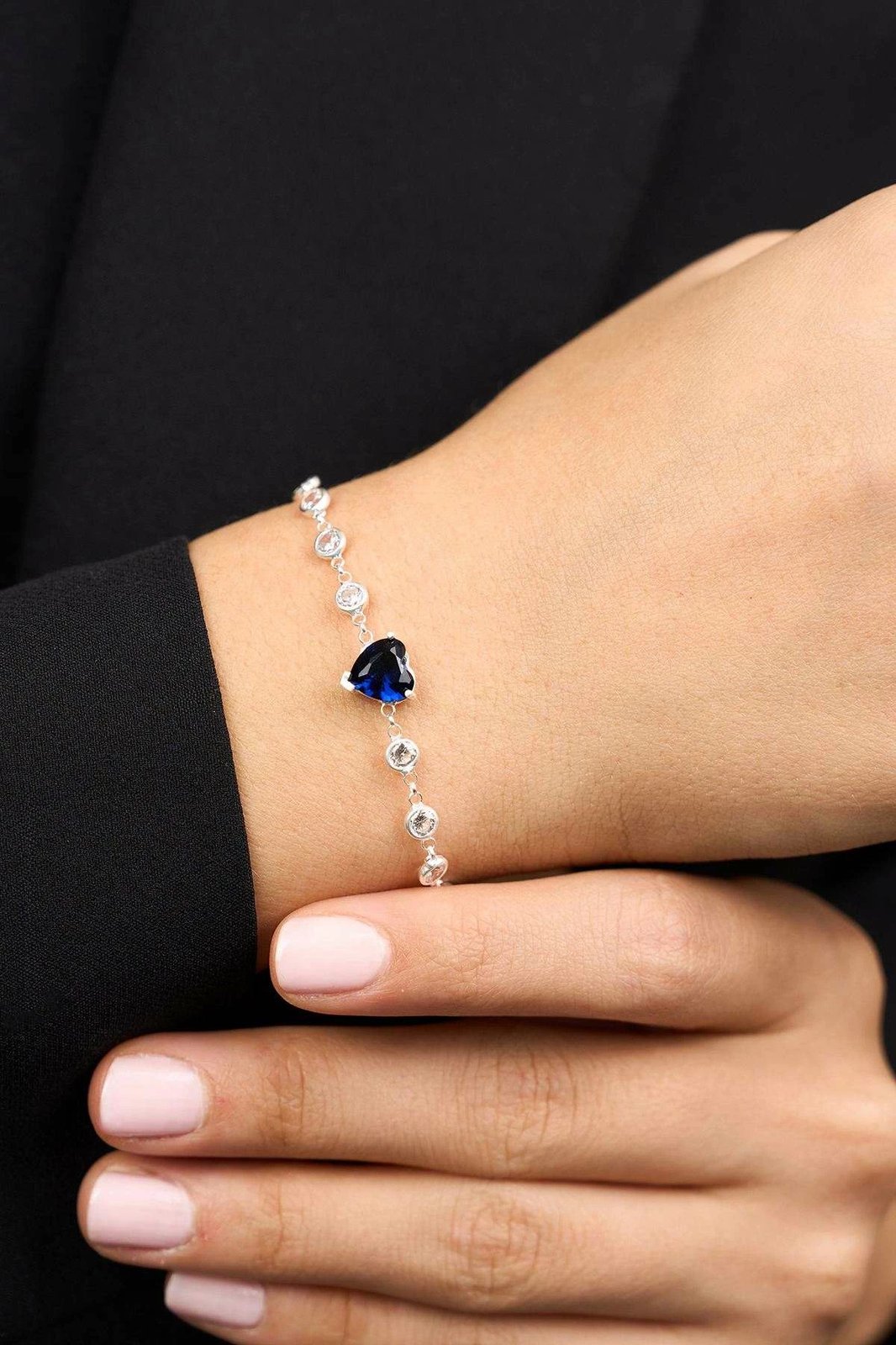 Byzylyk argjendi me zirkon ngjyrë kaltër e errët, Jumeon, TFNY65215Laci