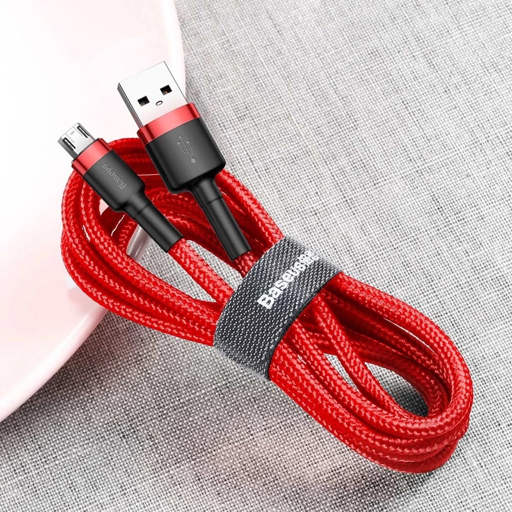 Kabllo Baseus Cafule CAMKLF-C09, USB-A në micro USB, 2m, e kuqe