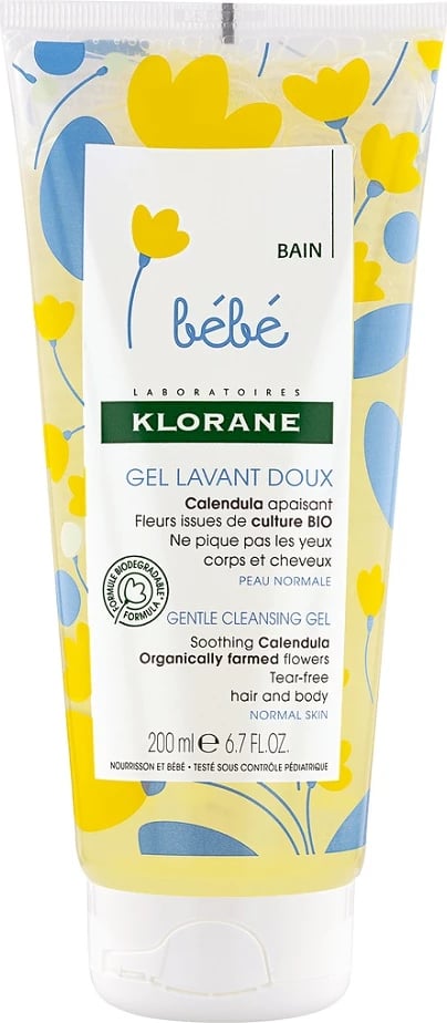 Xhel pastrues trupi dhe flokësh për bebe Klorane Bebe Gentle Cleansing Gel 200ml