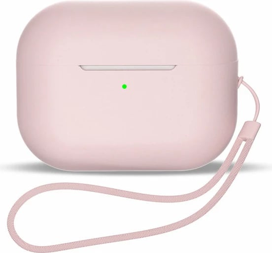 Mbështjellës Hurtel për AirPods 1/2 me rrip dore, rozë