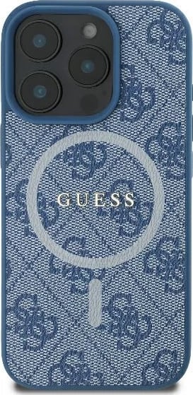 Mbështjellës Guess 4G Ring Classic Logo MagSafe për iPhone 16 Pro, Kaltër Mbështjellës Guess 4G Ring Classic Logo MagSafe për iPhone 16 Pro, Kaltër