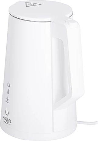 Çajnik elektrik, Adler AD 1345, rregullim temperature, ekran LED, 1.7 L, STRIX, i bardhë