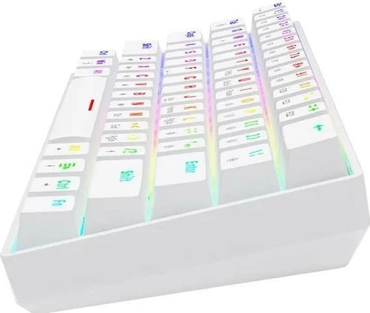 Tastierë mekanike Savio Whiteout X2, RGB, 61 taste, e bardhë
