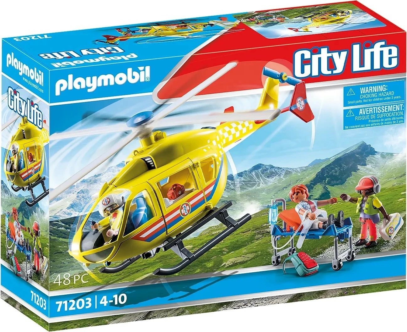 Set lodrash Playmobil City Life Rescue Helicopter 71203, 48 pjesë