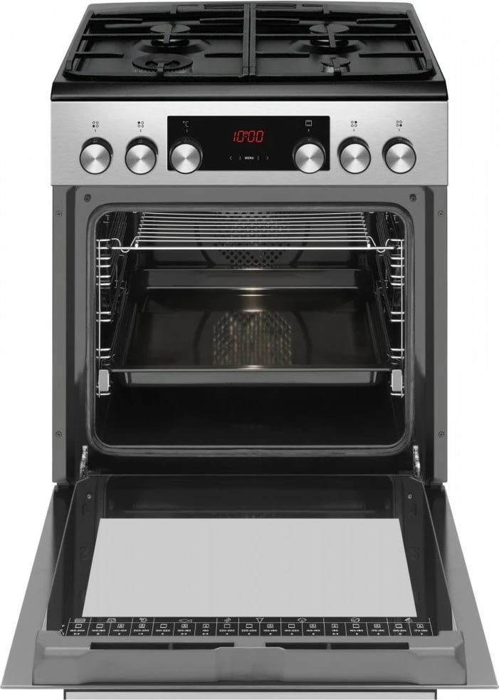 Sobë kuzhine Amica 6123GE3.39HZpTsDpFA(XsxV) PIZZA, 77L, 4 zona, e zezë/inox