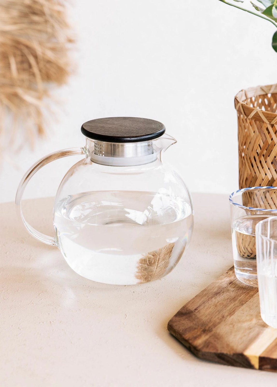 Shishe qelqi me kapak bambuje, Hermia, SSE0030, 1500ml