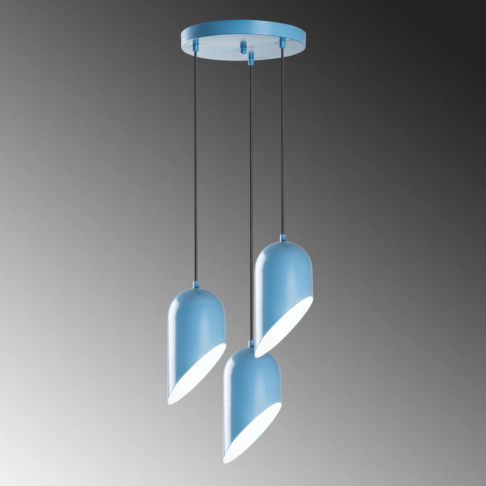 Llambë tavani Opviq, Kesik - 6176, 3 drita, ngjyrë kaltër e çelët