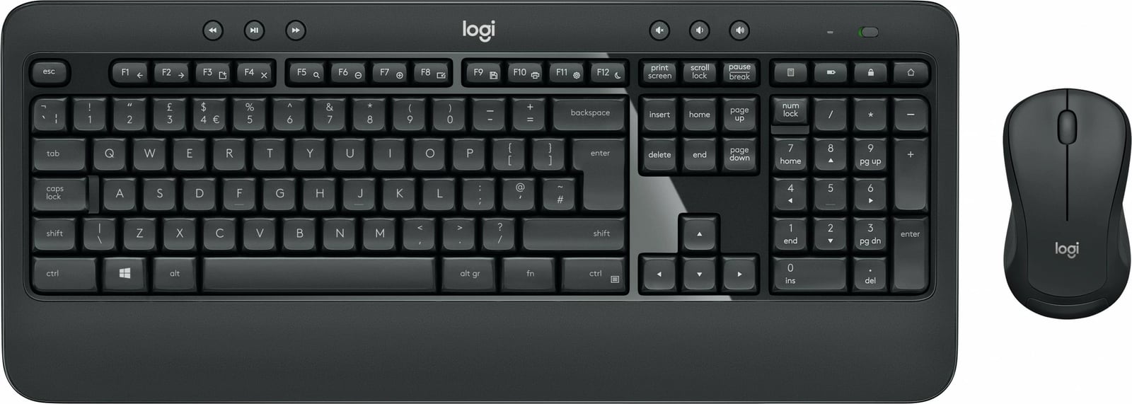 Set tastierë me maus Logitech MK540 Advanced, wireless, USB, membrane, QWERTY, zi/bardhë