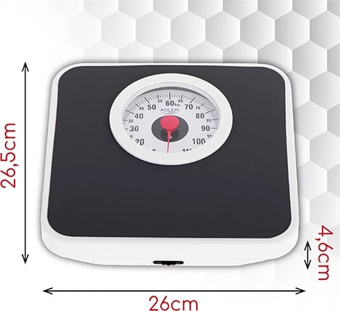 Peshore banjo mekanike, Adler AD 8178, 120 kg, saktësi 1 kg, rregullim kalibrimi, e zezë